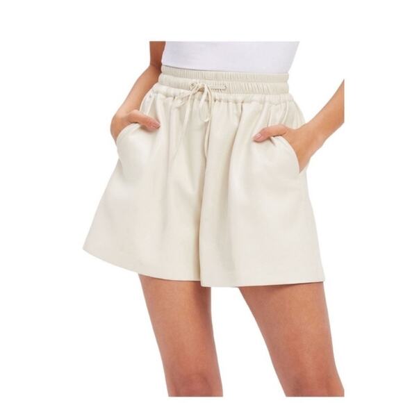 EUC Good American Better Than Leather Drawstring shorts sz: M - Picture 9 of 16